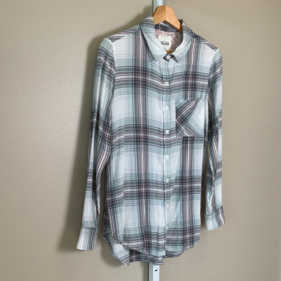 MUDD Plaid Flannel Button Down Shirt - Picture 6 of 16